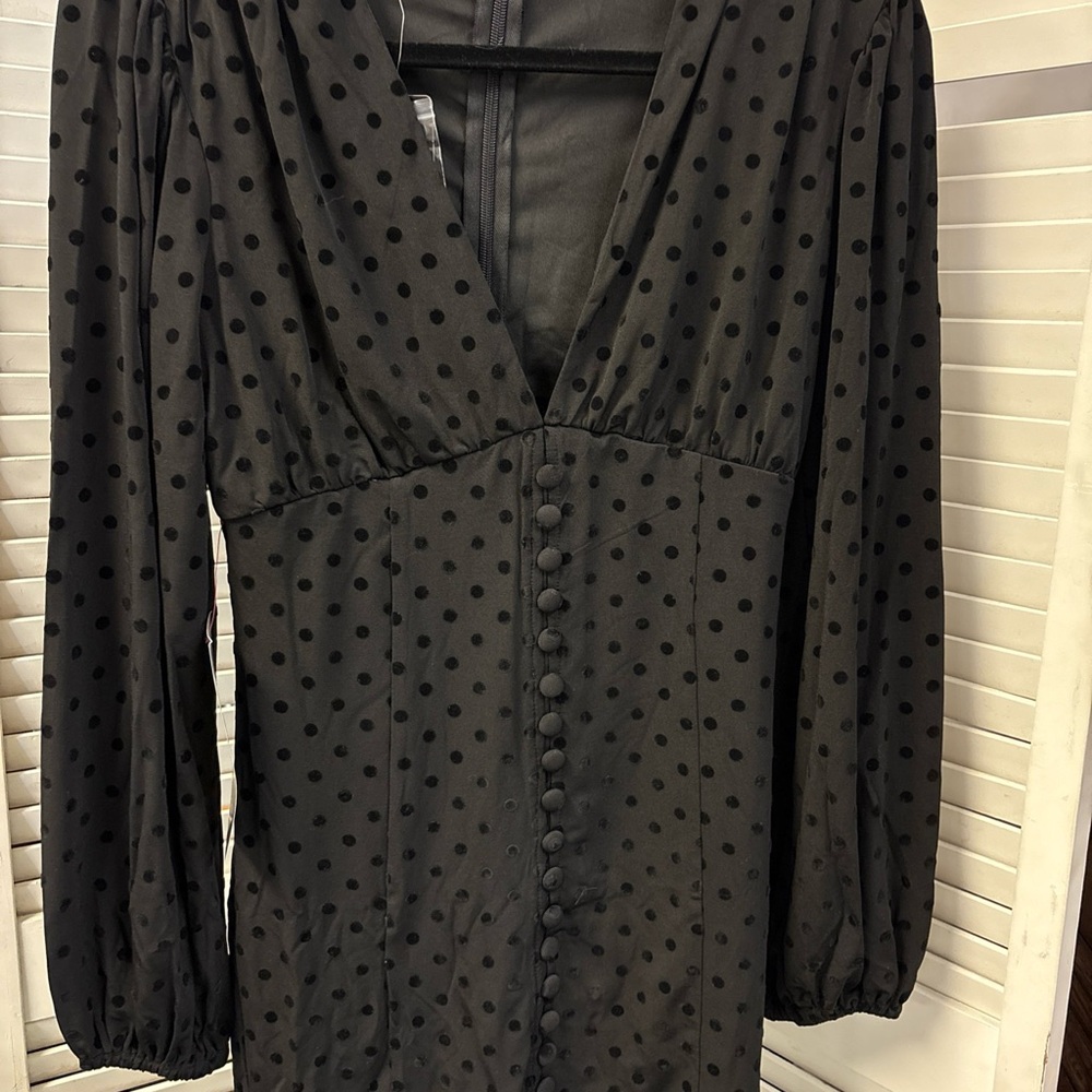 Elegant Black Polka Dot Dress